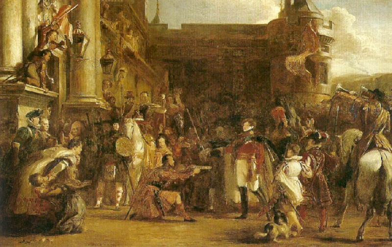 Sir David Wilkie the entrance of george iv at holyrood house China oil painting art